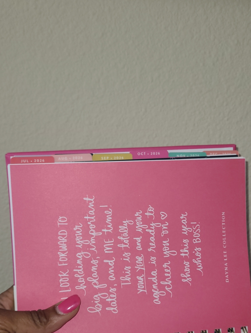 Pink Inspirational Spiral Planner - July 2026-December 2027 - Picture 3 of 9